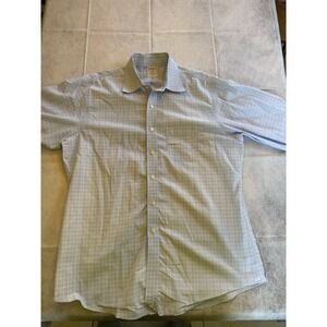 Brooks Brothers 1818 Regent Blue Striped Button Down Shirt Size 17-4/5  Non Iron